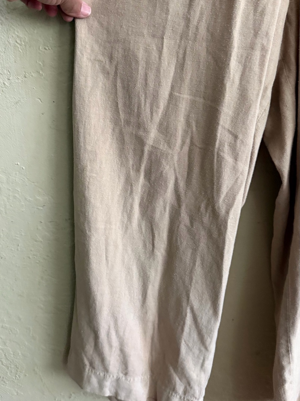 Sleeveless V-Neck Wide Leg Jumpsuit in Light Beige - Picture 2 of 6